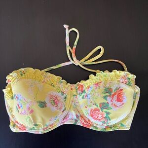 Azura bikini top - yellow, floral